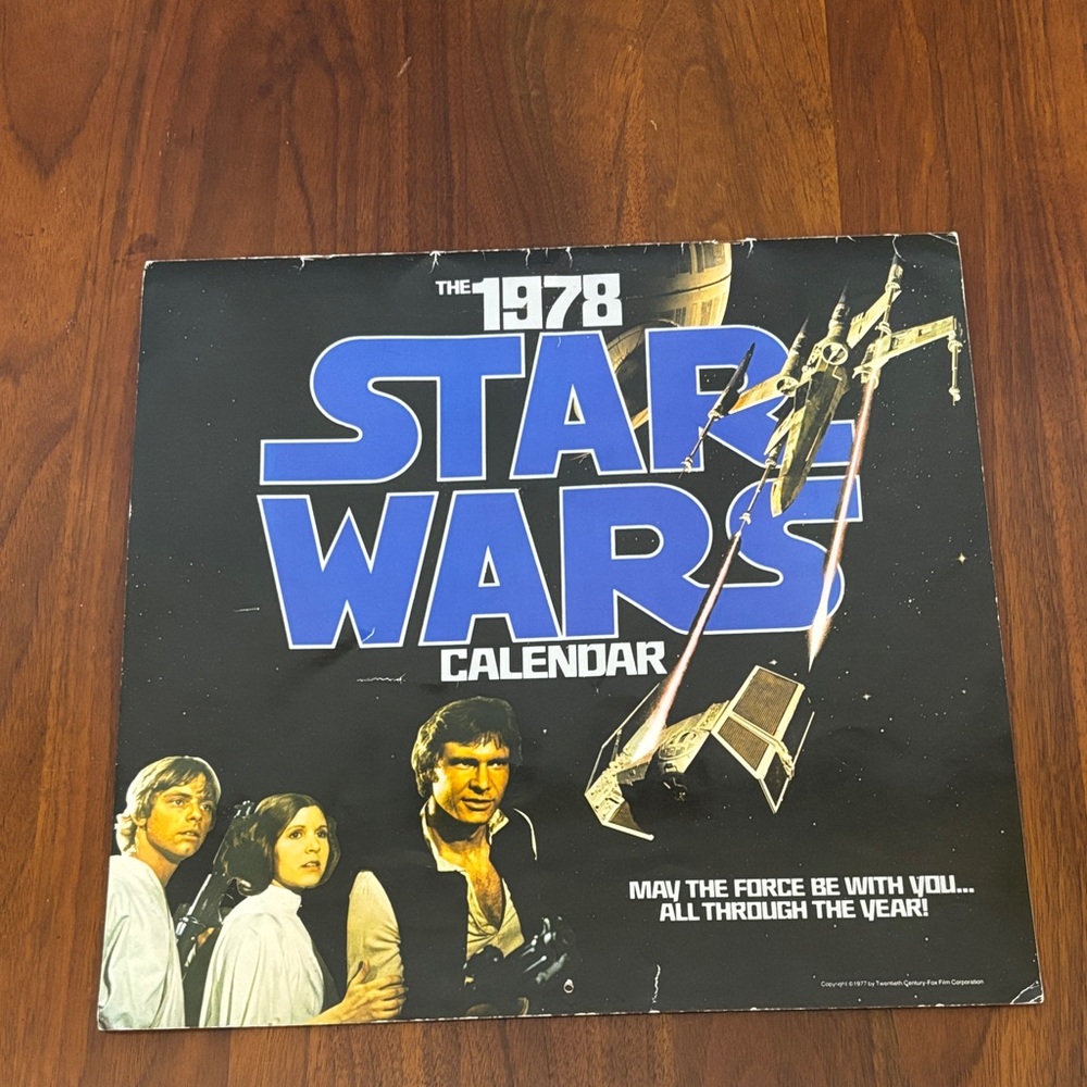 Vintage 1978 Star Wars Calendar